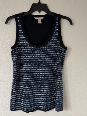 Banana Republic Navy Sequins Scoop Neck Tank